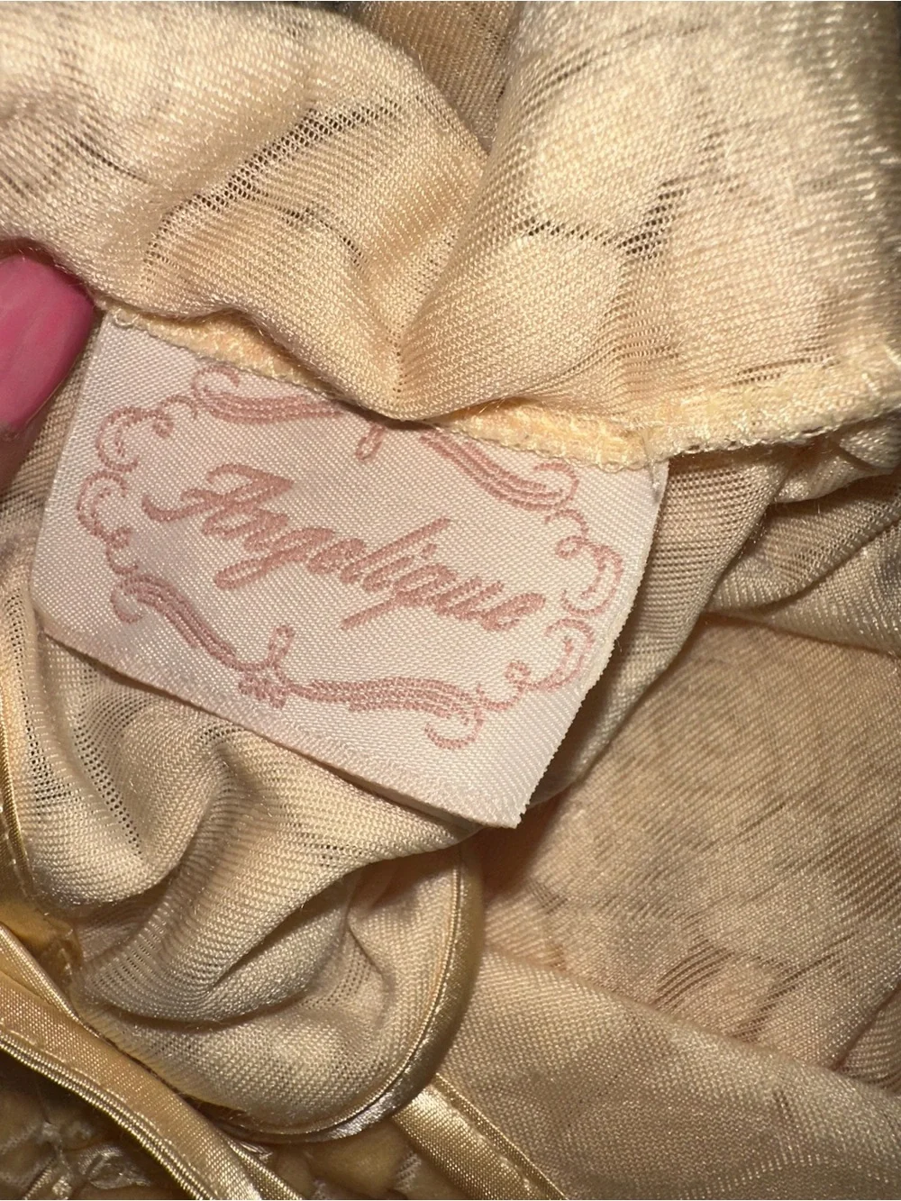Vintage Y2K Angelique Buttery yellow floral velvet babydoll dress - Picture 7 of 8
